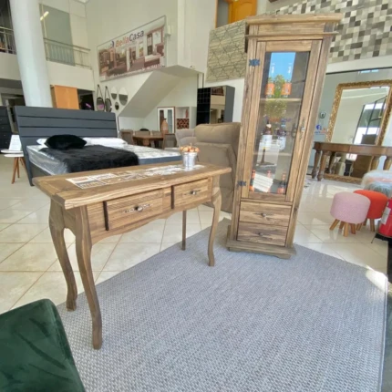 Cristaleira Rústica em Madeira 1 Porta 60cm (3323)