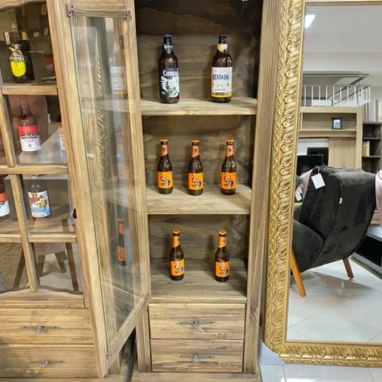 Cristaleira Rústica em Madeira 1 Porta 60cm (3323) - Imagem 5