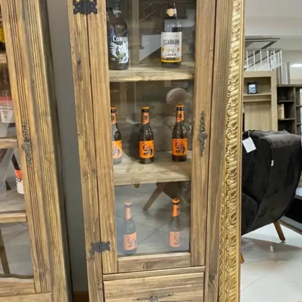 Cristaleira Rústica em Madeira 1 Porta 60cm (3323) - Imagem 3