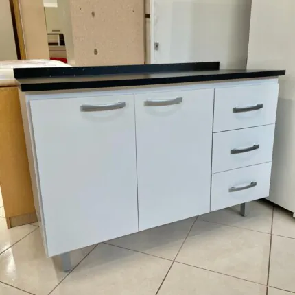 Balcao 1,18m 2 Portas 3 Gavetas com Tampo (314-3242)