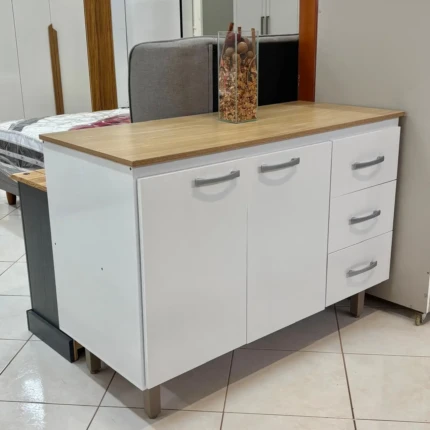 Balcao 1,18m 2 Portas 3 Gavetas com Pia de Inox Ghel Plus(314-745) - Imagem 4