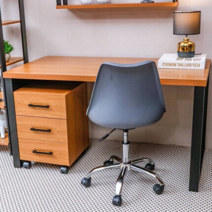 Mesa Escritório 1,35m F20 com Gaveteiro Volante MDF Dalla Costa (2277-2064)