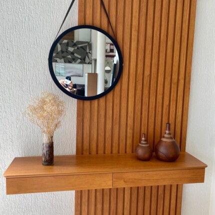 Aparador 136cm com Painel Ripado e Espelho (664-856) - Imagem 3