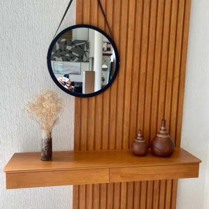 Aparador 136cm com Painel Ripado e Espelho (664-856) - Imagem 3