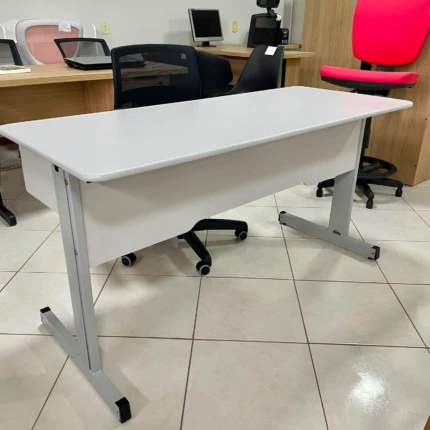 Mesa Escritorio 1,40m Cinza com 2 Gavetas (4687) - Imagem 4