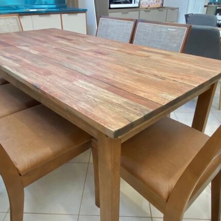 Mesa Rustica (831) com 6 Cadeira Madeira Relax de Encosto Tela (2716) - Image 3