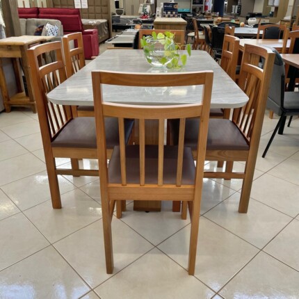 Mesa Celeste Quartzo 1,70m (5472) com 6 Cadeiras Paris (4122) - Imagem 3