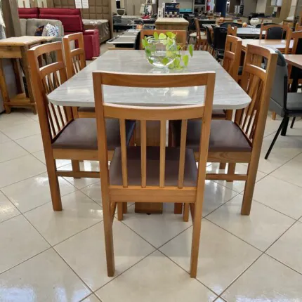 Mesa Celeste Quartzo 1,70m (5472) com 6 Cadeiras Paris (4122) - Imagem 3