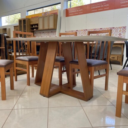 Mesa Celeste Quartzo 1,70m (5472) com 6 Cadeiras Paris (4122) - Imagem 4