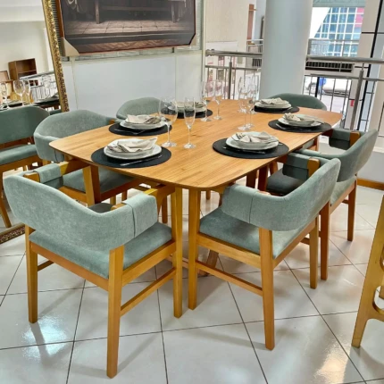 Mesa 1,80m Sofia (1452) com 6 Cadeiras Vera com Braço (2914)