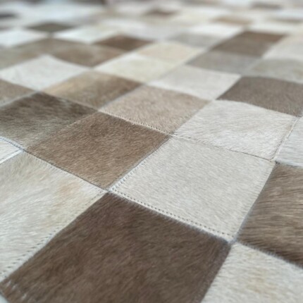 Tapete 2,50 x 2,00m Couro Legítimo Patchwork Champanhe (30) - Image 5