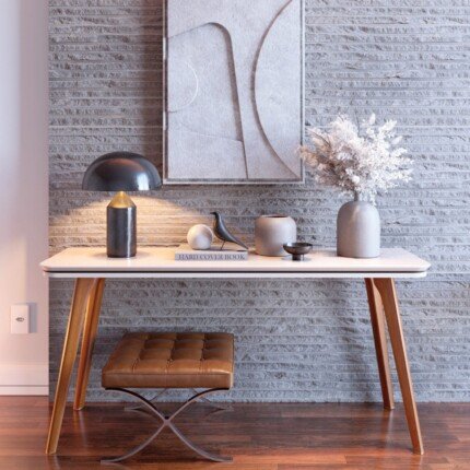 Aparador 1,36m Zury Off White com Pé Madeira (606) - Imagem 4