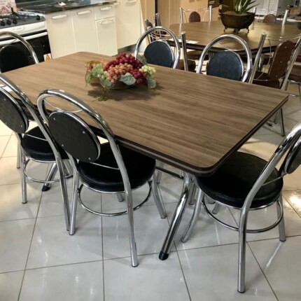 Mesa Retangular 1,60m (2590) com 06 Cadeiras Cromada (6540) - Image 3