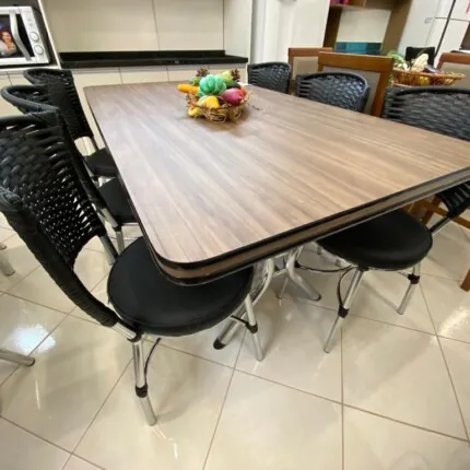 Mesa Retangular 1,60m (2590) com 06 Cadeiras Luxo (4801) - Imagem 4