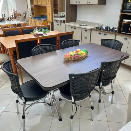 Mesa Retangular 1,60m (2590) com 06 Cadeiras Luxo (4801) - Imagem 3