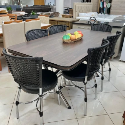 Mesa Retangular 1,60m (2590) com 06 Cadeiras Luxo (4801) - Imagem 4