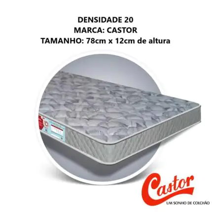 Solteiro- Colchão D-20 CASTOR 78cm x 12cm (3366)