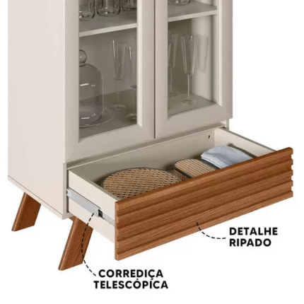 Cristaleira Marsala 71cm com Ripado (363) - Imagem 4