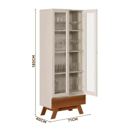 Cristaleira Marsala 71cm com Ripado (363) - Imagem 5