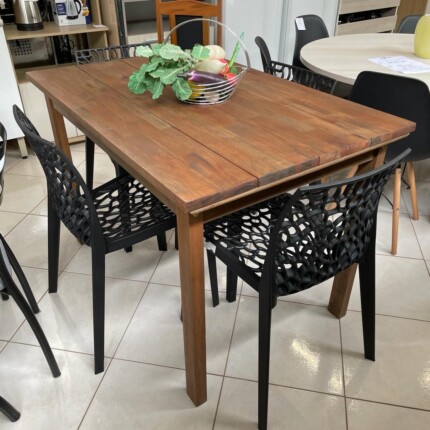 Mesa Rustica 1,20m (1858) com 4 Cadeiras Gruvyer Preto (6836) - Imagem 1