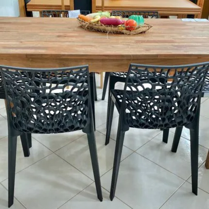 Mesa Rustica 1,60m (831) com 6 Cadeiras Gruvyer Preto (6836) - Image 3