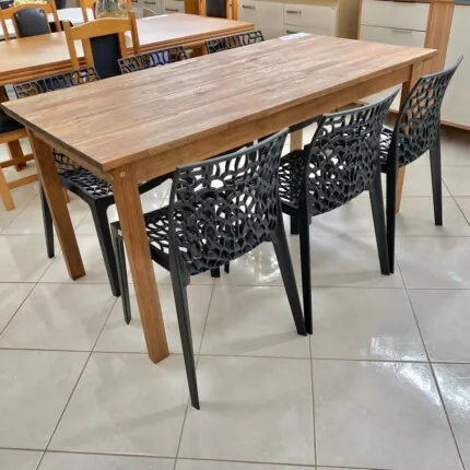 Mesa Rustica 1,60m (831) com 6 Cadeiras Gruvyer Preto (6836) - Image 7