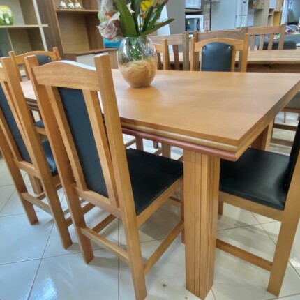 Mesa 1,60m Genova (2532) com 6 Cadeiras em Madeira Londres (2050) - Imagem 3