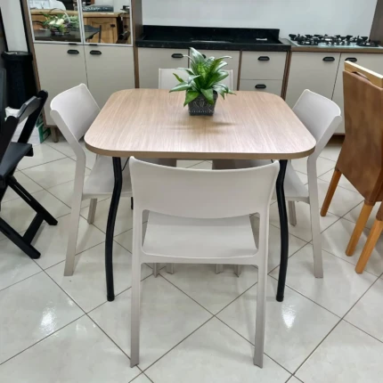 Mesa Quadrada 90cm (3916) com 4 Cadeiras Mykonos Fendi (6532) - Imagem 2