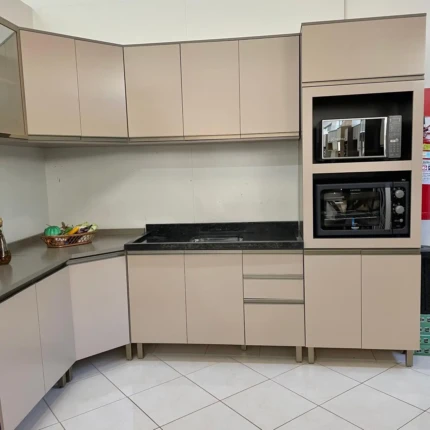 Cozinha de Canto 100% MDF com Vidros Reflecta e Toalheiro Connect 2,50m x 2,70m (4146-2) - Imagem 3