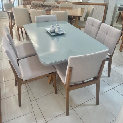 Mesa 1,55m com Vidro Cinza (190) com 6 Cadeiras Hill (6550) - Imagem 4