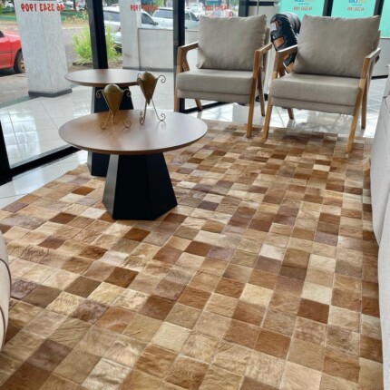 Tapete 3,00 x 1,80m Couro Legítimo Bege (4302) - Imagem 1