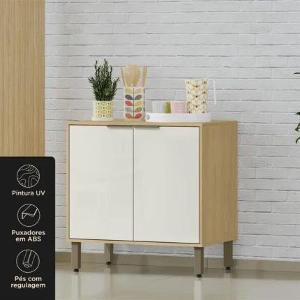 Balcao 80cm 2 Portas Freijo/off com Tampo (5454)