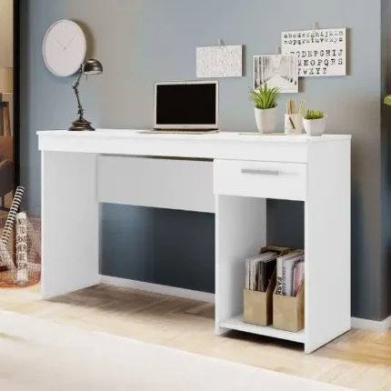 Mesa Escritorio 1,08m Branco 1 Gaveta (4273)