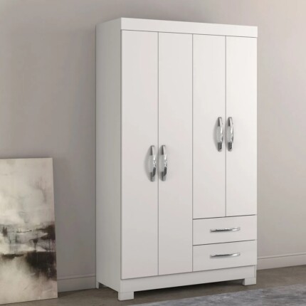 Roupeiro 1,08m 4 Portas NT5005 Branco (3926) - Image 1
