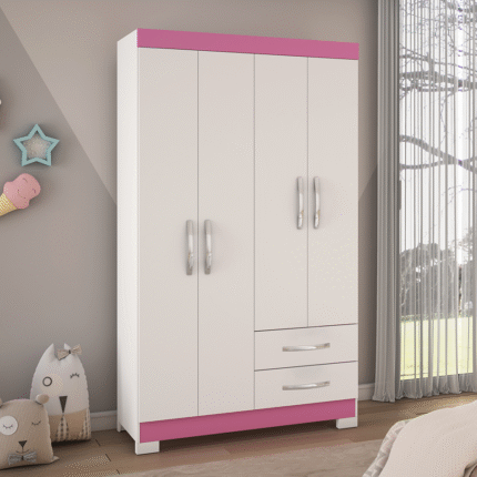 Roupeiro 1,08m 4 Portas NT5005 Rosa (3926) - Image 1