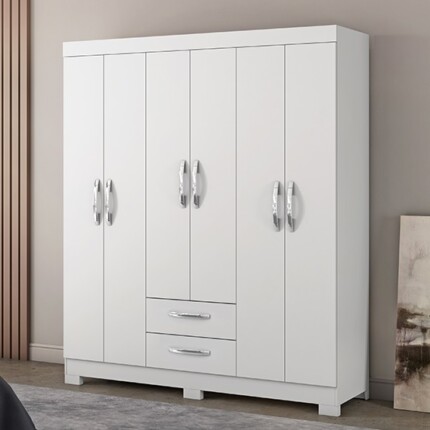 Roupeiro 1,61m 6 Portas NT5130 Branco (3439) - Image 1
