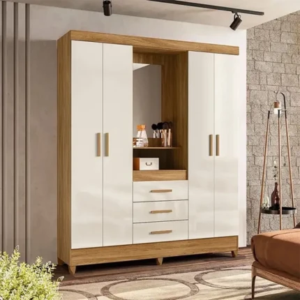 Roupeiro 1,65m Capelinha Freijo com Off White Capri (2864)