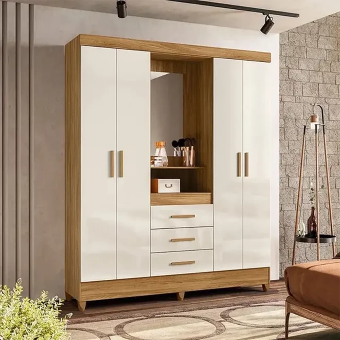 1,65m - Moval - Roupeiro CApelinha CAPRI 831032 Freijo-OFF (CD 2864) 2 (2)