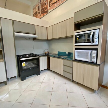 Cozinha Canto 2,10m x 2,60m Luana 100% MDF Modulada (2116-6) - Imagem 1