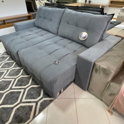 Sofa 2,50m Marabi Veludo Cinza (3786) - Imagem 6