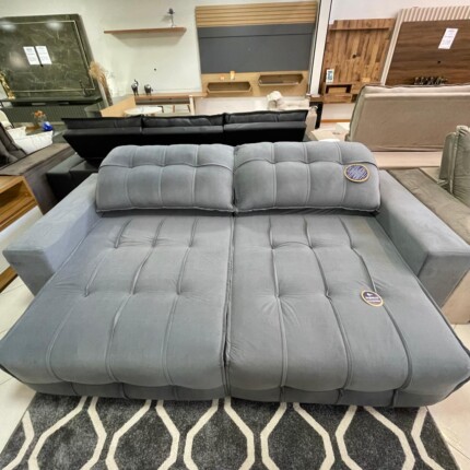 Sofa 2,50m Marabi Veludo Cinza (3786) - Imagem 9