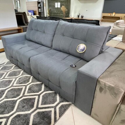 Sofa 2,50m Marabi Veludo Cinza (3786) - Imagem 5