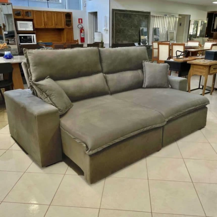 Sofa 2,50m Trieste Veludo Marrom (3114)