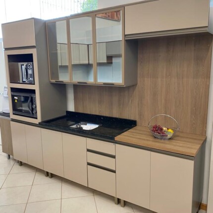 Cozinha 2,72m com Vidro Bronze Modulada 100% MDF Connect (5976) - Imagem 7
