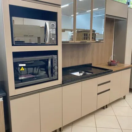 Cozinha 2,72m com Vidro Bronze Modulada 100% MDF Connect (5976) - Imagem 8