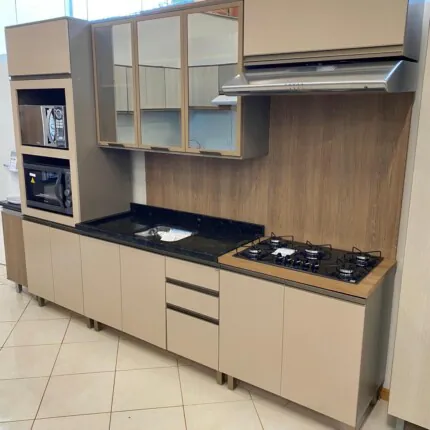 Cozinha 2,72m com Vidro Bronze Modulada 100% MDF Connect (5976) - Imagem 6
