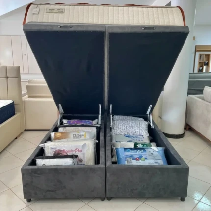 Base de Box com Baú Alto - Queen 1,58m - Cinza (6305) - Imagem 5