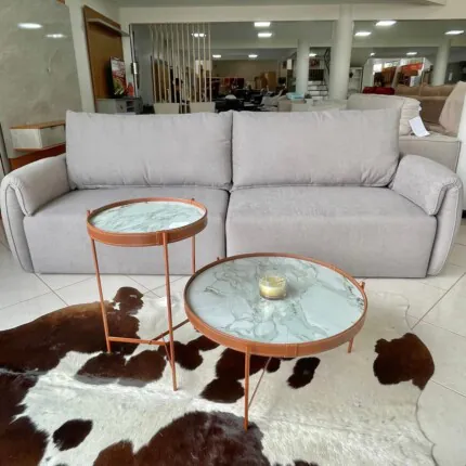 Mesa Lateral Aqua Marmore Branco com Cobre (6916) - Imagem 3