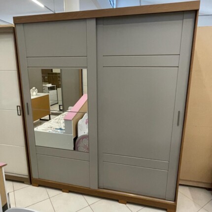 Roupeiro 2,00m 2 Portas Deslizantes Com Espelho Verg (6547) - Imagem 1