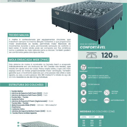 Cj. Box KING 1,93m Comfort 30 - Macio - Ecoflex (5073) - Imagem 3